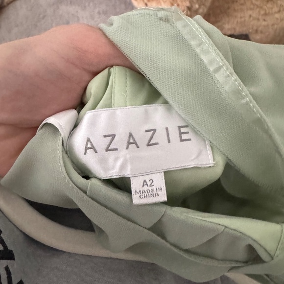 Azazie Dakota Sage Green Dress - Picture 5 of 5